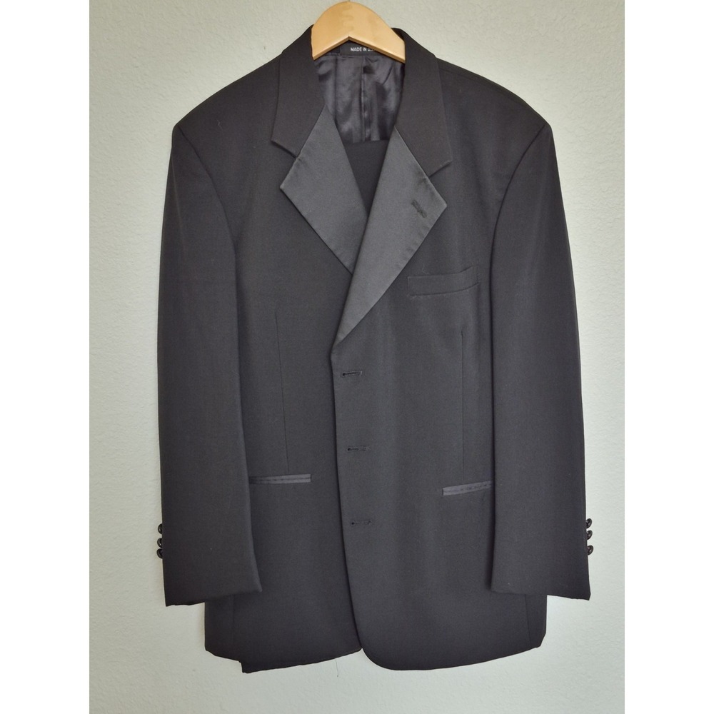 Men's Black 3-Button Tuxedo Jacket by Formal Specialists 42R , Bottoms 34R